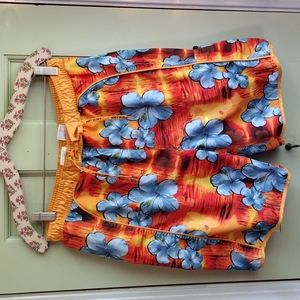 Men's Body Glove swim shorts size Large orange and blue